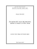Ổn định hữu hạn hệ phương trình vi phân tuyến tính 