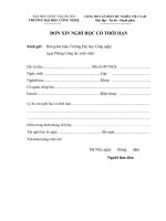 Mẫu đơn xin nghỉ học có thời hạn (Đại học Công nghệ) 