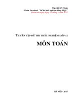Tuyển tập đề thi trắc nghiệm môn toán lớp 12 năm 2017