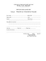 Mẫu đơn xin xem lại bài thi (Đại học Công nghệ) 