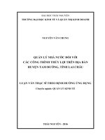 Quản lý nhà nước đối với các công trình thủy lợi trên địa bàn huyện tam đường, tỉnh lai châu