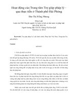 Hoạt động của Trung tâm Trợ giúp pháp lý – qua thực tiễn ở Thành phố Hải Phòng