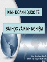 Kinh doanh quốc tế và bài học kinh nghiệm