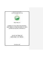 Nghiên cứu đặc điểm sinh trưởng, phát triển của một số giống cà chua tại huyện mai sơn, tỉnh sơn la