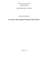 Đề cương chi tiết môn học Dạy học thí nghiệm sinh học PT (Đại học Giáo dục) 