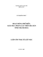 Hoạt động phổ biển, giáo dục pháp luật trên địa bàn tỉnh Thanh Hóa