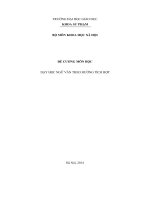 Đề cương chi tiết môn học Dạy học ngữ văn theo hướng tích hợp (Đại học Giáo dục) 