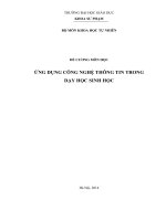 Đề cương chi tiết môn học Ứng dụng công nghệ thông tin trong giảng dạy sinh học (Đại học Giáo dục) 