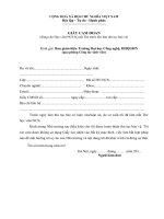 Mẫu đơn cam đoan mất thẻ học viên (Đại học Công nghệ) 