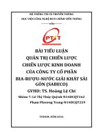 CHIẾN LƯỢC KINH DOANH CỦA CÔNG TY SABECO