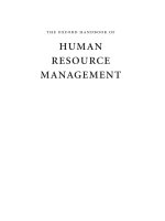 The oxford handbook of human resource management