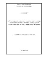 Quản lý hoạt động kiểm tra   đánh giá trong dạy học theo định hướng phát triển năng lực học sinh ở trường trung học cơ sở nguyễn bá ngọc   hải phòng 