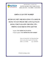 Đánh giá mức độ hài lòng của khách hàng về sản phẩm thẻ ATM tại ngân hàng TMCP sài gòn thương tín   PGD cống quỳnh  