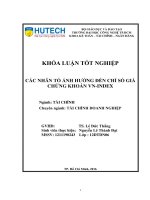 Các nhân tố ảnh hưởng đến chỉ số giá chứng khoán việt nam (VN   INDEX) 