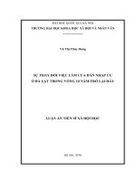 Sự thay đổi việc làm của dân nhập cư ở Đà Lạt trong vòng 10 năm trở lại đây