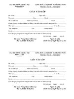 Mẫu giấy vào lớp (khoa luật, đại học quốc gia Hà Nội)