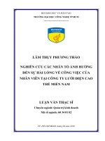 Nghiên cứu các nhân tố ảnh hưởng đến sự hài lòng về công việc của nhân viên tại công ty lưới điện cao thế miền nam 