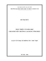 Phát triển văn hóa đọc cho sinh viên trường cao đẳng vĩnh phúc 