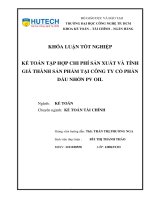 Kế toán tập hợp chi phí sản xuất và tính giá thành sản phẩm tại công ty cổ phần dầu nhờn PV oil 