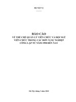 Báo Cáo Về Thể Chế Quản Lý Viên Chức Và Đội Ngũ Viên Chức Trong Các Đơn Vị Sự Nghiệp Công Lập Từ Năm 1998 Đến Nay