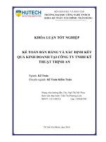 Kế toán bán hàng và xác định kết quả kinh doanh tại công ty TNHH kỹ thuật thịnh an  