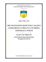 Một số giải pháp nhằm nâng cao chất lượng dịch vụ công của văn phòng UBND quận 2, TP HCM 