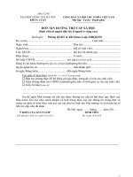 Mẫu xin hưởng trợ cấp xã hội (khoa luật, đại học quốc gia Hà Nội)