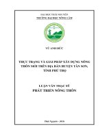 Thực trạng và giải pháp xây dựng nông thôn mới trên địa bàn huyện tân sơn   phú thọ 
