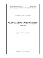 Đặc trưng khai thác văn hóa truyền thống trong nền kiến trúc nhà ở tại các đô thị lớn Việt Nam