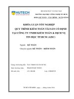 Quy trình kiểm toán tài sản cố định trong tại công ty TNHH kiểm toán và dịch vụ tin học TP  HCM (AISC) 