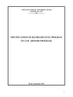 Chương trình đào tạo ngành luật (tiếng anh, khoa luật, đại học quốc gia Hà Nội)