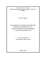 Hoạt động tư vấn pháp luật miễn phí dành cho người khuyết tật (nghiên cứu trường hợp trung tâm hành động vì sự phát triển cộng đồng, hà nội) 