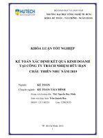 Kế toán xác định kết quả kinh doanh tại công ty TNHH châu thiên như năm 2015 