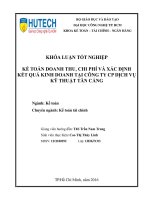 Kế toán doanh thu, chi phí và xác định kết quả kinh doanh tại công ty CP dịch vụ kỹ thuật tân cảng 