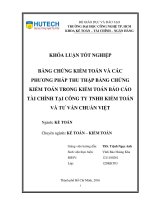 Bằng chứng kế toán và các phương pháp thu thập bằng chứng kiểm toán trong kiểm toán báo cáo tài chính tại công ty TNHH kiểm toán và tư vấn chuẩn việt 