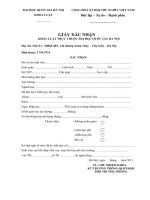 Mẫu xác nhận dành cho sinh viên cần vay vốn (khoa luật, đại học quốc gia Hà Nội)