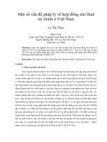 Một số vấn đề pháp lý về hợp đồng cho thuê tài chính ở Việt Nam
