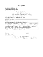 Giấy chứng nhận hoàn thành nghiên cứu KH cấp cơ sở (Trường đại học giáo dục)