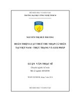 Hoàn thiện luật thuế thu nhập cá nhân tại việt nam   thực trạng và giải pháp 