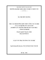 Nhu cầu bồi dưỡng kiến thức công tác xã hội của cán bộ phụ nữ cấp cơ sở ( nghiên cứu trường hợp huyện nam trực, nam định) 