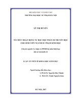 TỔ CHỨC HOẠT ĐỘNG TỰ HỌC HỌC PHẦN DI TRUYỀN HỌC CHO SINH VIÊN NGÀNH SƯ PHẠM SINH HỌC