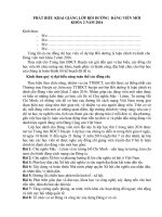 Bài phát biểu Khai mạc lớp Đảng viên mới của lãnh đạo TTBDCT