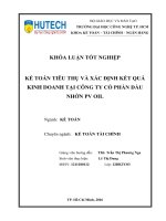 Kế toán tiêu thụ và xác định kết quả kinh doanh tại công ty cổ phần dầu nhờn PV  OIL 