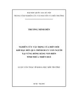 Nghiên cứu tác động của biến đổi khí hậu đến quá trình di cư con người tại vùng ven biển tỉnh Thừa Thiên Huế