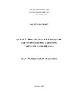 Quản lý công tác sinh viên ngoại trú tại trường đại học hải phòng trong bối cảnh hiện nay 