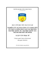 Nghiên cứu sự hài lòng của sinh viên về chất lượng đào tạo tại trường đại học quốc tế 