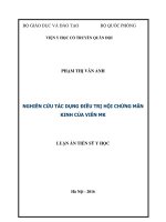 Nghiên cứu tác dụng điều trị hội chứng mãn kinh của viên MK