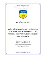 Giải pháp cải thiện môi trường làm việc nhằm nâng cao kết quả công việc của nhân viên tại công ty điện lực duyên hải 