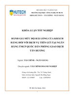 Đánh giá mức độ hài lòng đối với dịch vụ tiền gửi tại ngân hàng TMCP quốc dân   PGD tân hương  