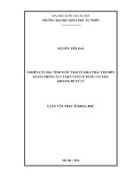 Nghiên cứu đặc tính nước thải từ khai thác chế biến quặng phóng xạ và khả năng sử dụng vật liệu khoáng để xử lý